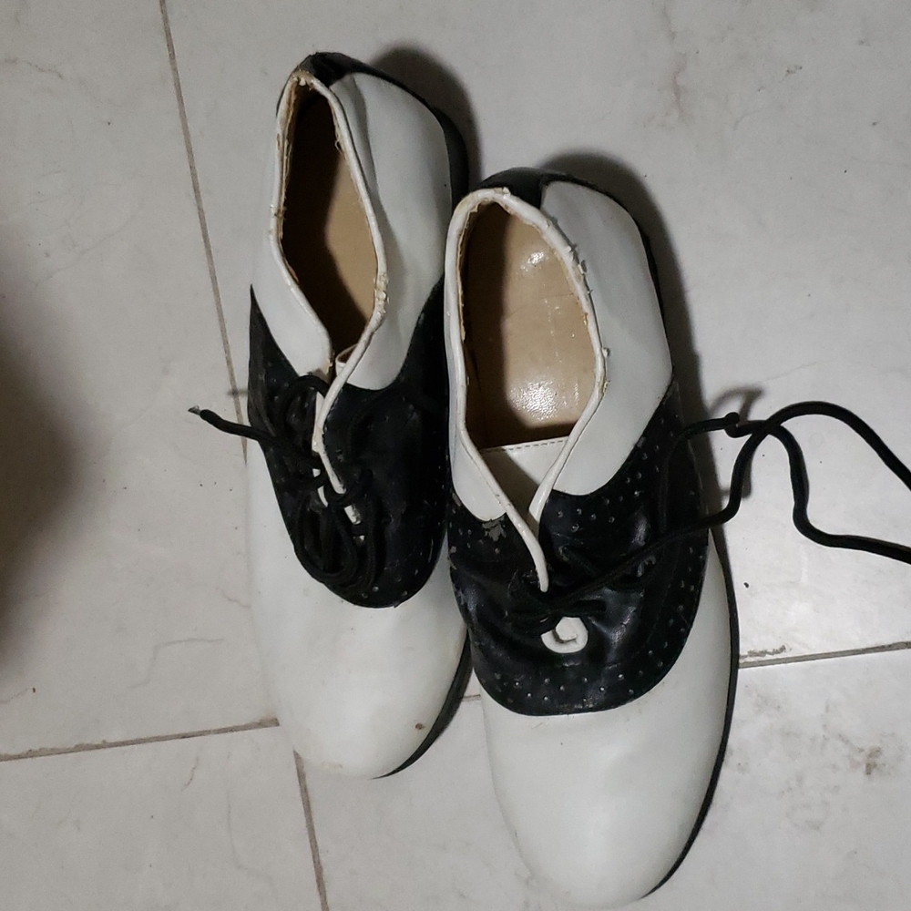 Black and white old-fashioned shoes